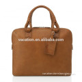 Italy brown leather men handle business bag